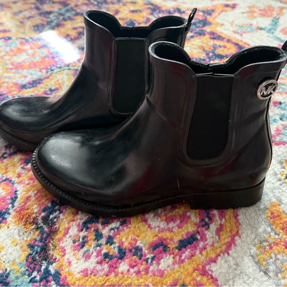 Michael Kors Black Ankle Rain Boots Sz 6